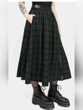 Disturbia Nightingale Plaid Midi Skirt US 8